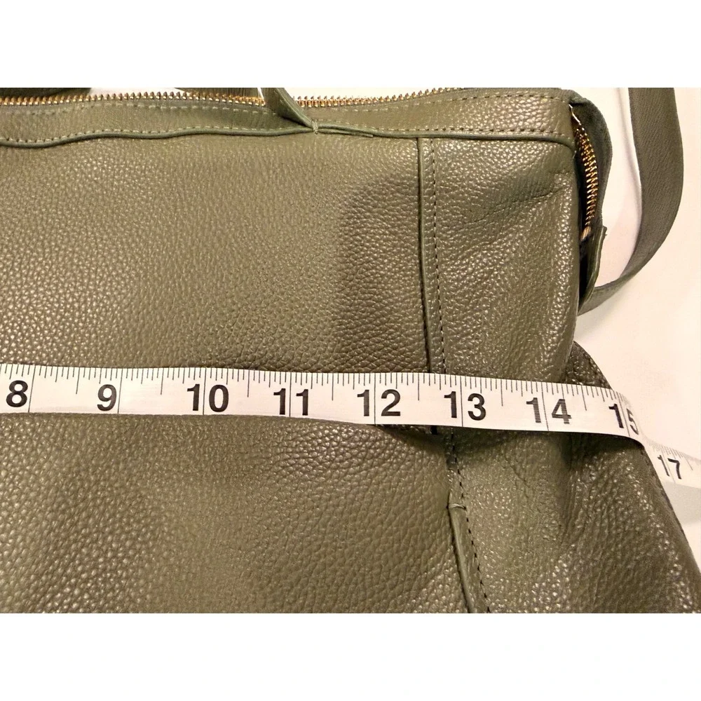 Cole Haan Grand Ambition Olive Green Pebbled Leather Backpack Bag Gold Hardware